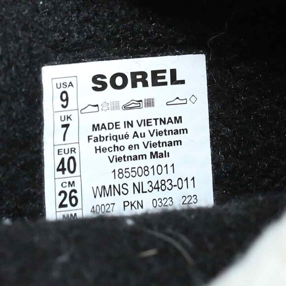 NWT! Sorel Winter Carnival Waterproof Snow Boot in Black, Stone, Size 9 - Picture 7 of 7